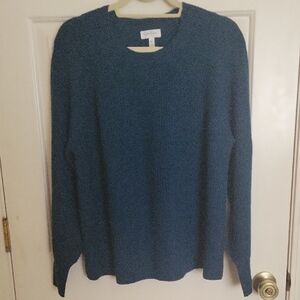 Jessica Simpson Womens Teal Crewneck Sweater